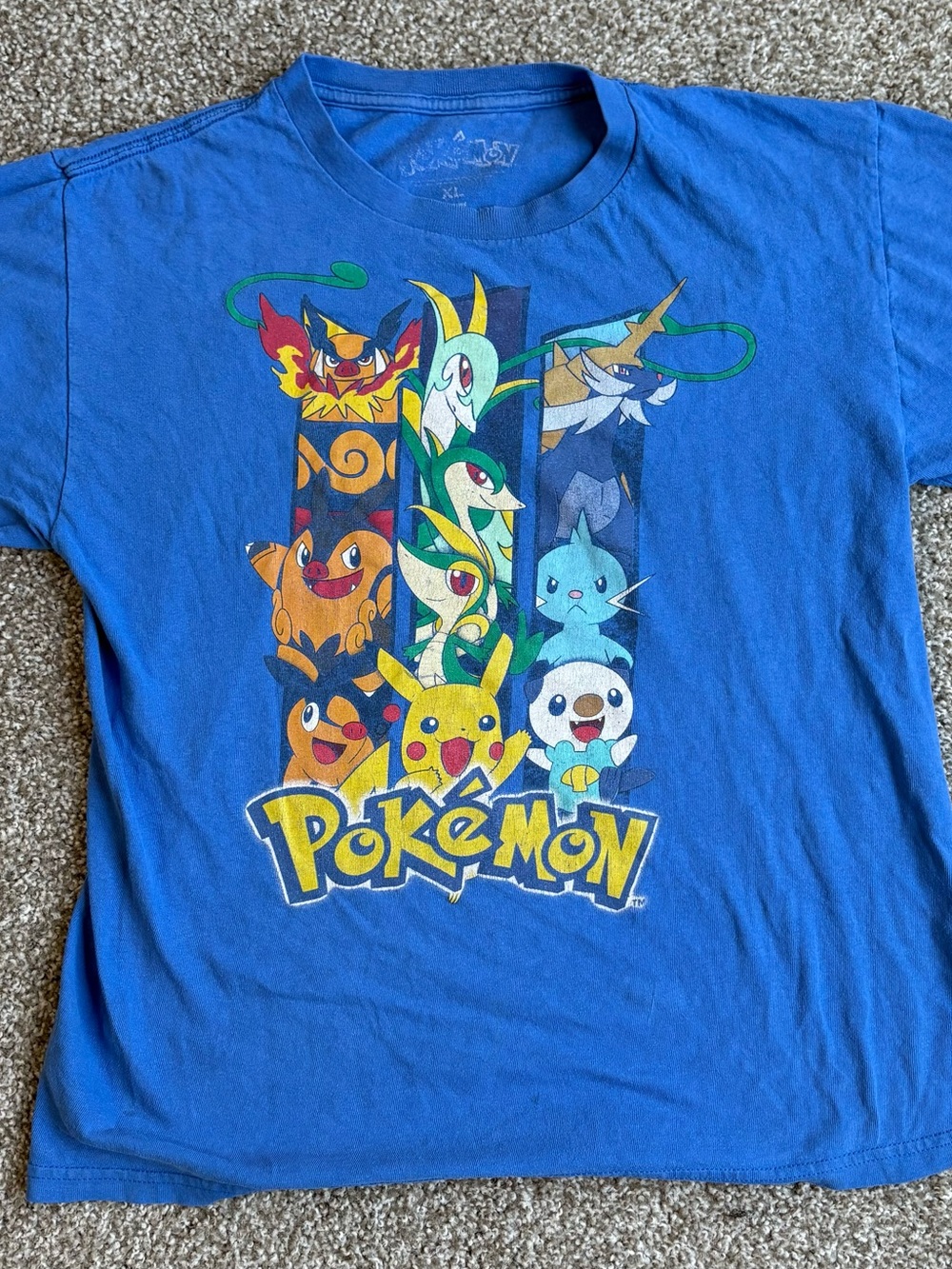Blue Pokémon Graphic Tee featuring Pikachu & Friends Youth XL